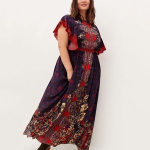 NWT Anthropologie Bhanuni Jyoti Elaine Ruffled Maxi Dress Size 18W